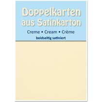 5 Satin double cards A6, cream, satin on both sides