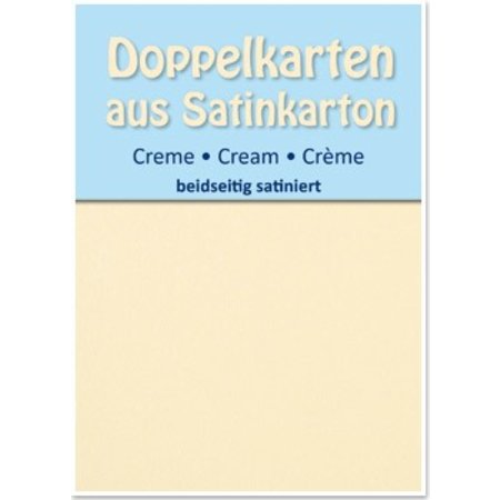 KARTEN und Zubehör / Cards 5 Satin dobbelt kort A6, fløde, satin på begge sider