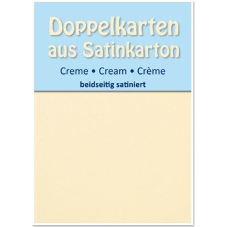 KARTEN und Zubehör / Cards 5 Satin doble kort A6, fløte, sateng på begge sider