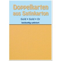 10 Satin dubbele kaarten A6, goud, satijn aan beide zijden