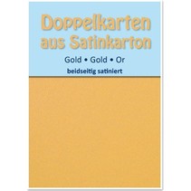 10 Satin-Doppelkarten A6, gold, beidseitig satiniert