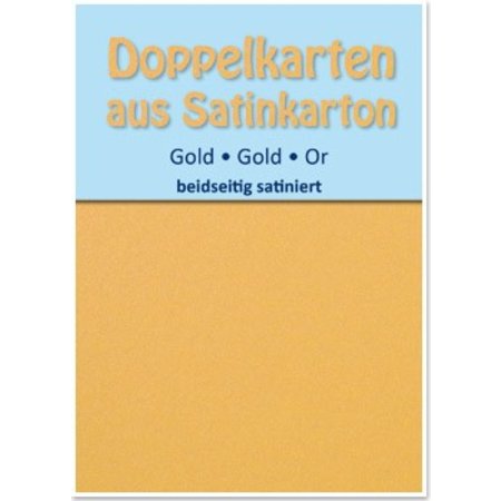 KARTEN und Zubehör / Cards 10 cetim cartões de duplas A6, ouro, cetim em ambos os lados