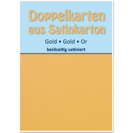 KARTEN und Zubehör / Cards 10 Satin doppie schede A6, oro, raso su entrambi i lati