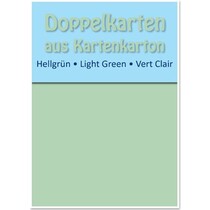 10 doble kort A6, lys grønn, 250 g / m²