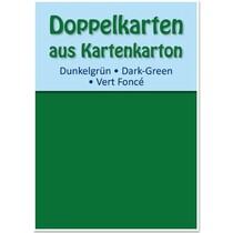 10 cartões duplas A6, verde escuro, 250 g / m²