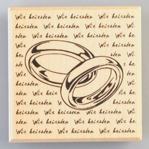 Holzstempel, Ringe mit Schrift, 60 x 60 mm