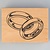 Stempel / Stamp: Holz / Wood Timbre en bois, anneaux de mariage, 40 x 60 mm