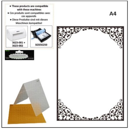 embossing Präge Folder A4 prægning mapper: oval ramme