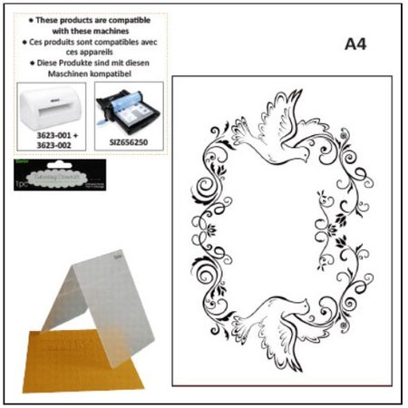 embossing Präge Folder Dossiers de gaufrage A4: cadre décoratif