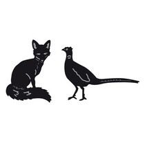 Corte y estampado en relieve plantillas, de pequeños animales, Fox y Faisán