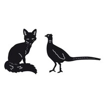 Cutting and embossing stencils, Tiny's Animals, Fox and Pheasant