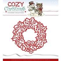 Coupe et de gaufrage pochoirs, Yvonne Creations, couronne de Noël