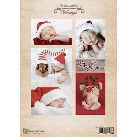 Nellie snellen Decoupage sheet vintage Christmas babies