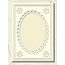 KARTEN und Zubehör / Cards 5 Passepartout kort med oval hals og blondekanter, pusseskinn (creme)