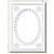 KARTEN und Zubehör / Cards 5 cartões Passepartout com decote oval e guarnição do laço, branco