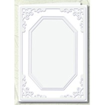 5 Passepartout kort åttekantede cutout, hvit