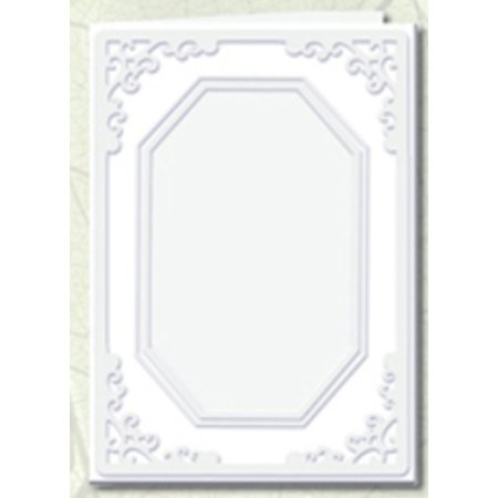 KARTEN und Zubehör / Cards 5 cartes Passepartout découpe octogonale, blanc