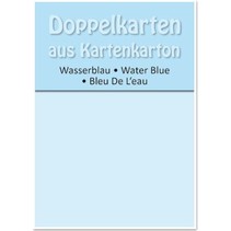 5 dubbele kaarten A6, water blauw, 250 g / m²