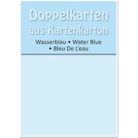 KARTEN und Zubehör / Cards 5 carte doppie A6, blu acqua, 250 g / mq