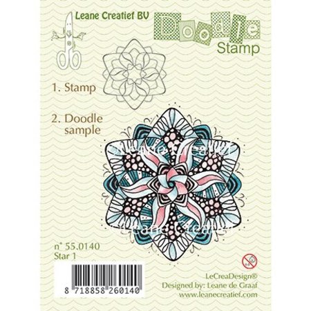 Leane Creatief - Lea'bilities Gennemsigtige frimærker, Doodle stjerne