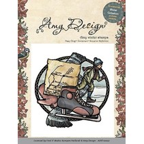 Rubber zegel, Amy Design - Cling Stamp - Schaatsen jongen