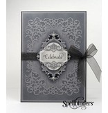 Spellbinders und Rayher Spell nestabilities Etiketter, punsj mal doilies, dekorative rammer og hjørne