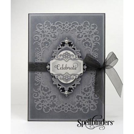 Spellbinders und Rayher Spell nestabilities Etiketter, punsj mal doilies, dekorative rammer og hjørne