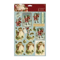 A4 Decoupage Set, victorianske jul, julemand