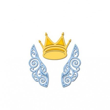 Spellbinders und Rayher Corte y estampado en relieve plantillas, Los D-Lites, alas y corona