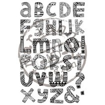 Transparent Stempelset, doodle, Buchstaben