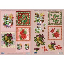 3D Stanzbogenset «Noël des motifs floraux cloche"
