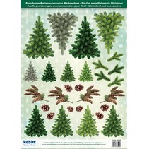 Die cut sheets with fir trees from 250g card stock, A4 format - Copy