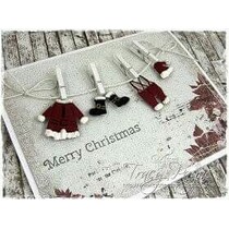 Stamping and embossing stencil, Santa Claus clothes