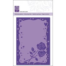 Embossing folders with heart frame and roses