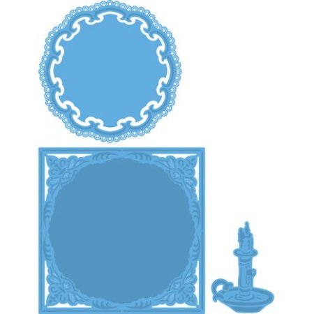 Marianne Design Stanz- und Prägeschablonen, 2 Rahmen und 1 Kerzenständer