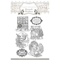 sellos transparentes, Amy Diseño, motivos de navidad y ángel