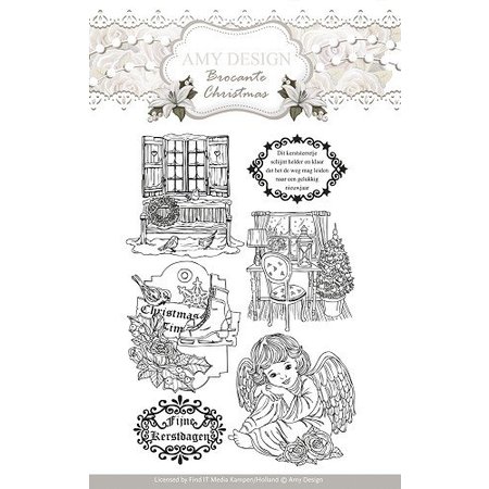 Amy Design sellos transparentes, Amy Diseño, motivos de navidad y ángel
