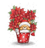 Wild Rose Studio`s A7, Transparent stamps, Christmas Teddy