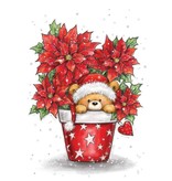 Wild Rose Studio`s A7, Transparent Stempel, Weihnachts Teddy