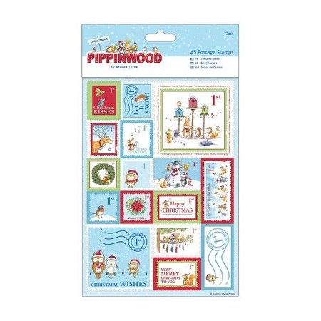 Sticker A5 Set mit 32 Briefmarken Leinenstruktur