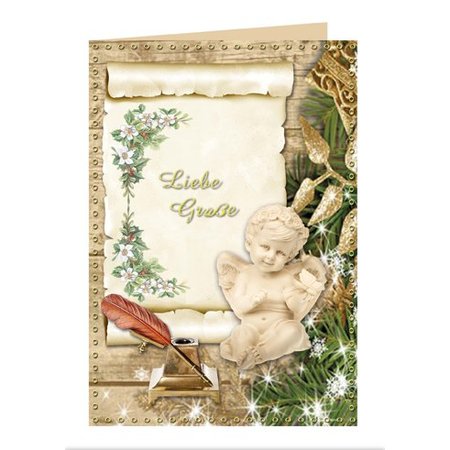 BASTELSETS / CRAFT KITS: Artesanato carteira para a concepção de 8 cartões de Natal
