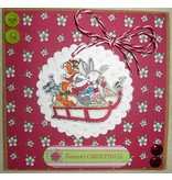 Docrafts / Papermania / Urban Limpar selos, 75 x 75mm, Pippi Natal Madeira - Sledge