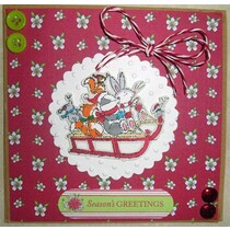 Clear stamps, 75 x 75mm, Pippi Wood Christmas - Sledge