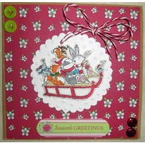 Klare frimerker, 75 x 75mm, Pippi Wood Christmas - Sledge