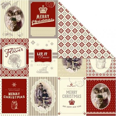 Designer Papier Scrapbooking: 30,5 x 30,5 cm Papier Ontwerper papier 30,5 x 30,5 cm, kerst motieven