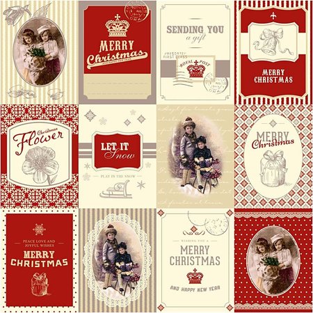 Designer Papier Scrapbooking: 30,5 x 30,5 cm Papier Designer paper 30.5 x 30.5 cm, Christmas motifs
