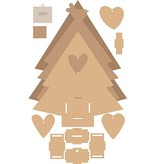 Objekten zum Dekorieren / objects for decorating Árbol de MDF de Navidad con caja de música