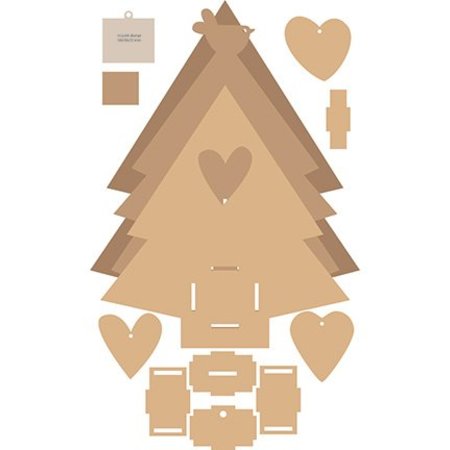 Objekten zum Dekorieren / objects for decorating Árbol de MDF de Navidad con caja de música