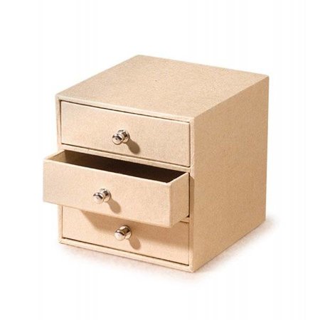 Objekten zum Dekorieren / objects for decorating Pappschubladenbox mit 3 Fächern, natur
