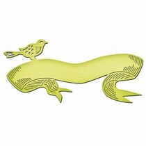 Cutting and embossing stencils, metal template Inspire, Bird Banner